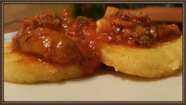 fried polenta spicy sausage